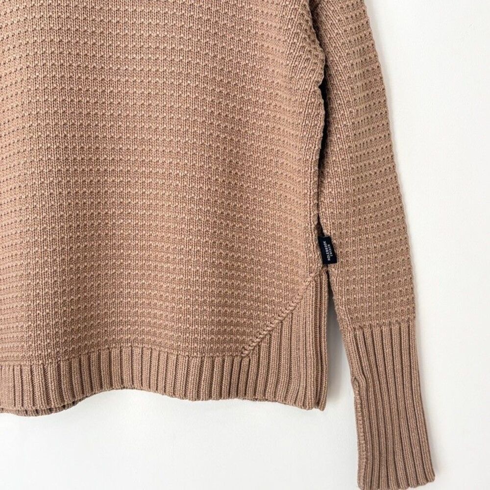 Holebrook Sweden Cotton Knit Turtleneck Sweater Taupe Neutral Sz S Granola Girl - Picture 5 of 8